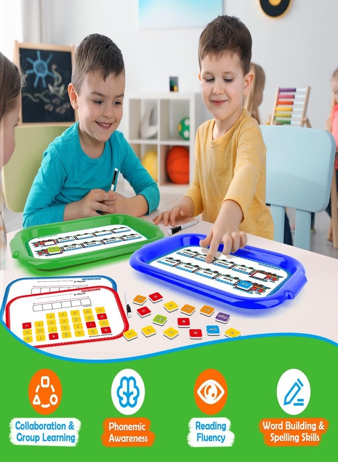 Edulok Phonics Magnetic Letter Tiles,6 Set Magnetic Letter Trays Word Work Study in Groups,Phonics Manipulatives Magnets for Kids Teaching Tiles,Phonemic Awareness,Science of Reading Classroom Must Haves - Image 5